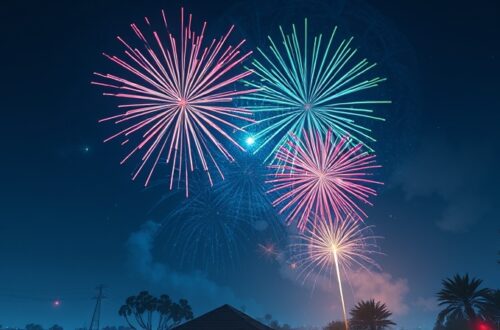 Feuerwerk am Nachthimmel