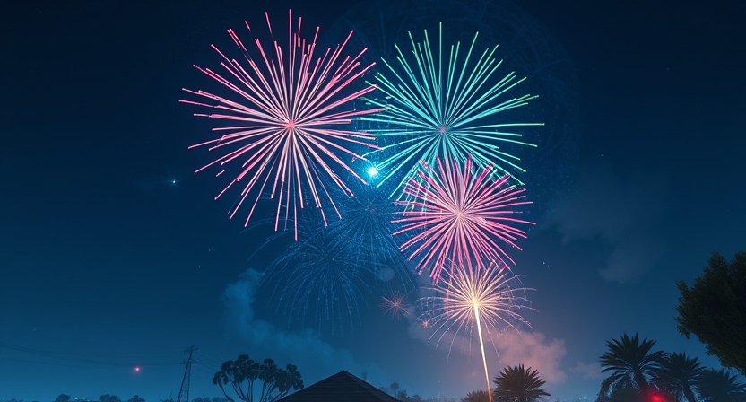 Feuerwerk am Nachthimmel