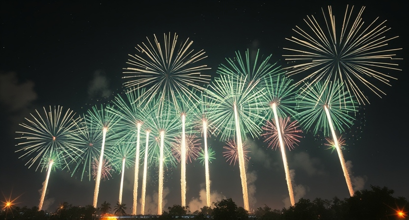 Feuerwerk am Nachthimmel