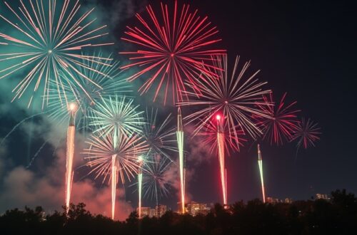 Feuerwerk am Nachthimmel