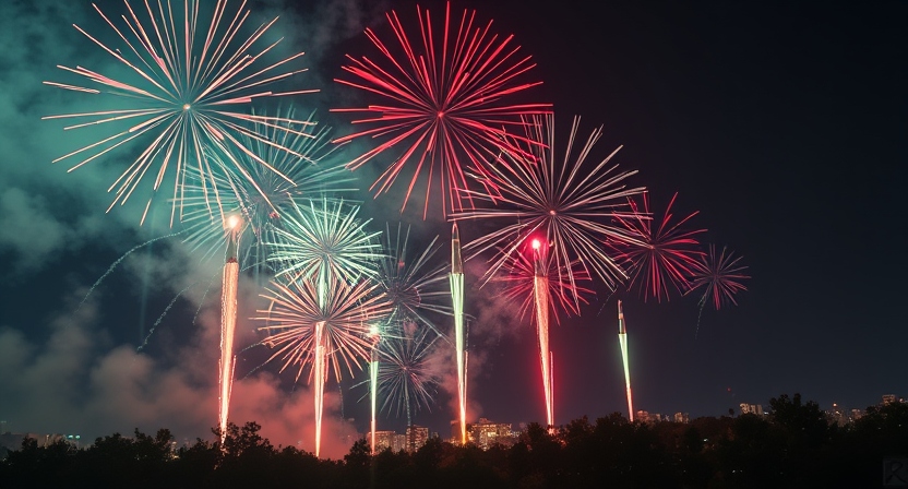 Feuerwerk am Nachthimmel